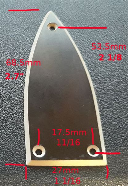 Truss rod Cover measurements with mm